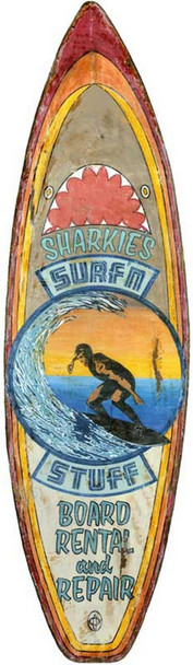 Vintage Surfshop Advertisement Surfboard Wall Decor