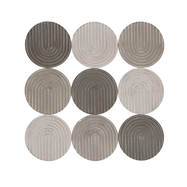 Neutral Textured Metal Plate Wall Decor