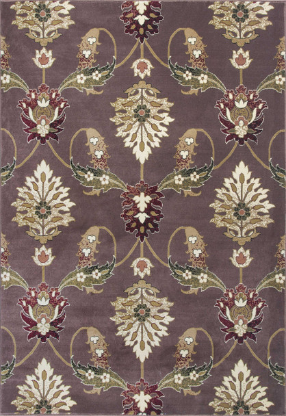 2'x3' Plum Machine Woven Floral Traditional Indoor Accent Rug - 353254