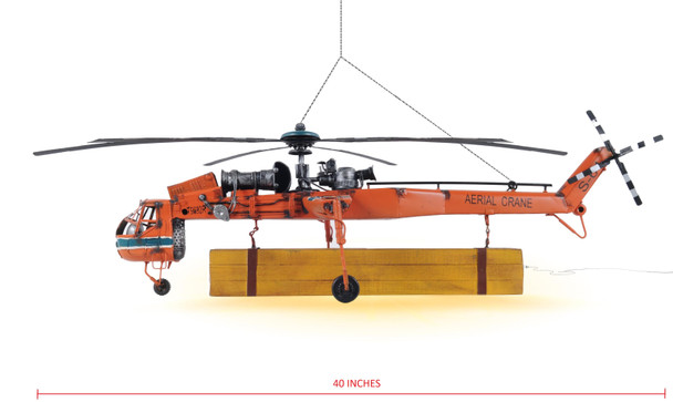 Aerial Crane Lifting Helicopter LED Sculpture