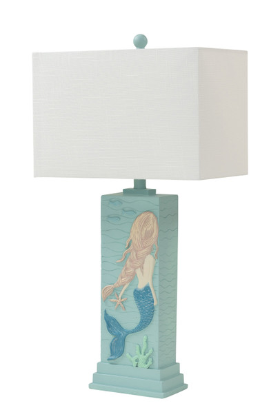 Set of 2 Ocean Blue Mermaid Table Lamps