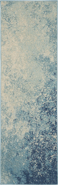2 x 6 Light Blue and Ivory Abstract Sky Runner Rug