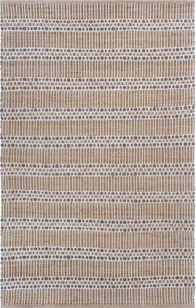 8 x 10 Tan and Gray Detailed Stripes Area Rug