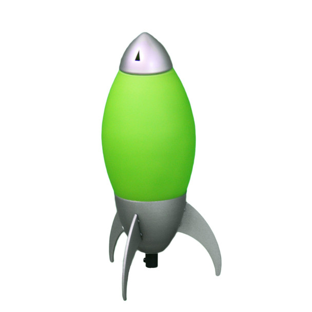 Green and Silver Rocket Shaped Table Lamp