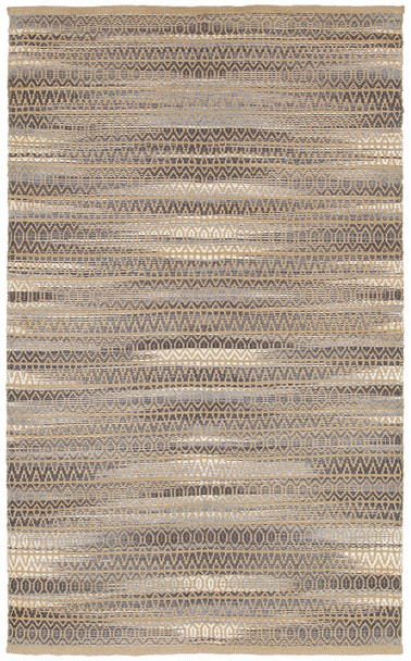 8 x 10 Gray and Tan Striated Runner Rug