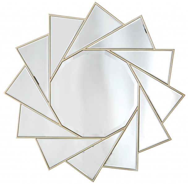 Gold Trimmed Pinwheel Wall Mirror