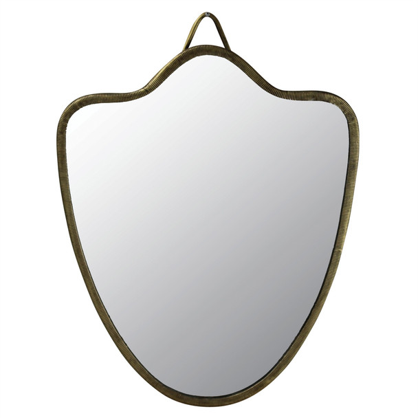 Gold Shield Shaped Wall Mirror