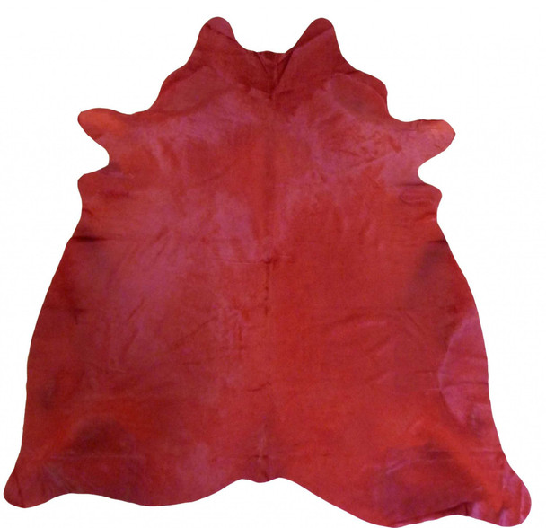 6.5' Red Genuine Cowhide Area Rug