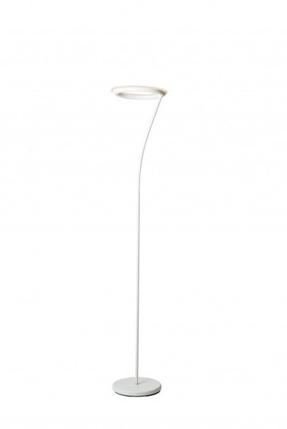 White Metal Floor Lamp with Halo Shade