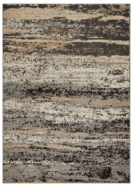 8 x 10 Beige and Black Abstract Desert Area Rug