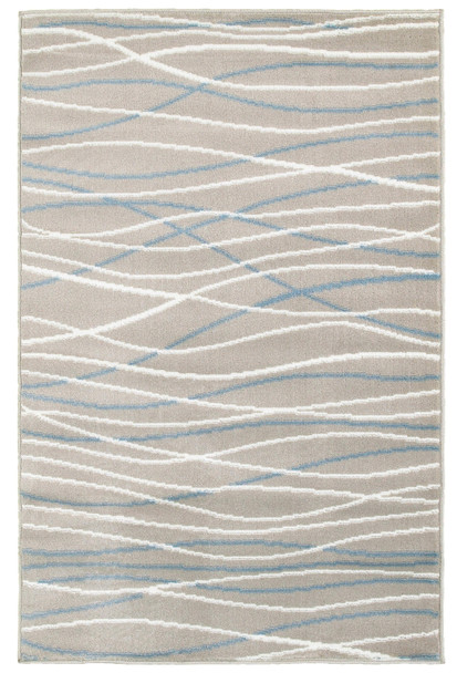 5 x 7 Gray Contemporary Waves Area Rug