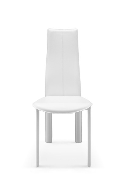 Set of 4 Modern Dining White Faux Leather Dining Chairs