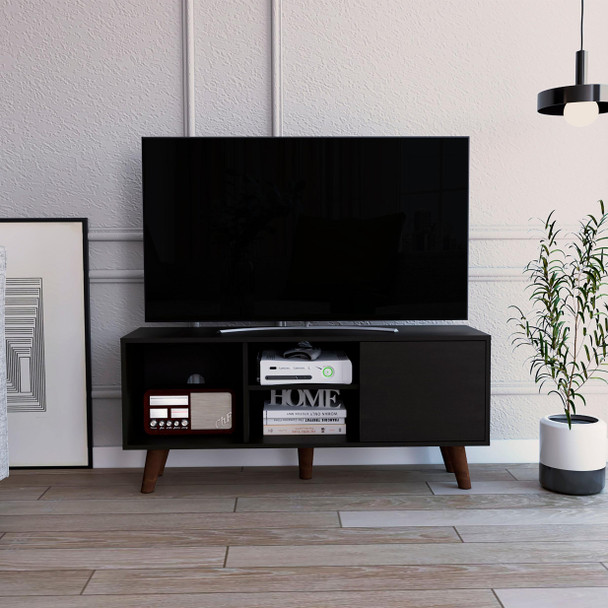 Contemporary Black Wengue TV Stand