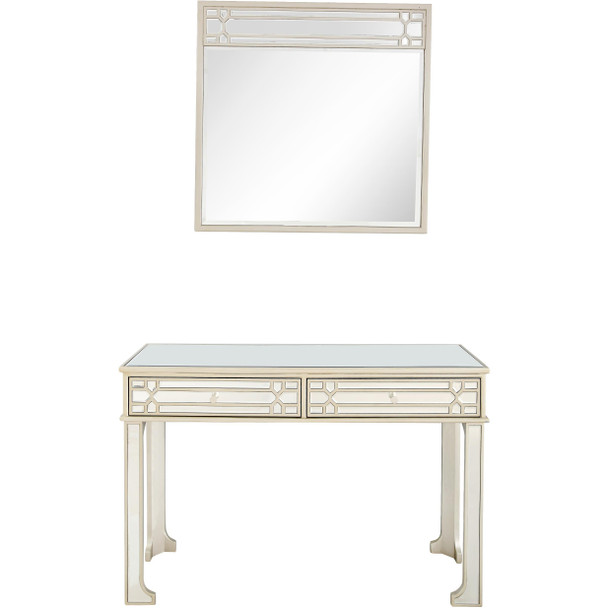 Champagne Finish Mirror and Console Table - 396829