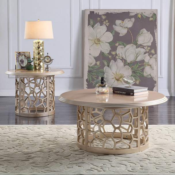 HD-8913 Champagne 3-Piece Traditional Coffee Table Set