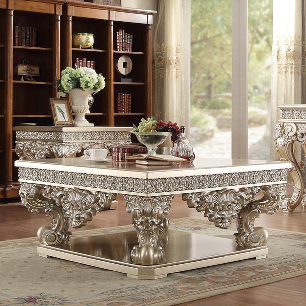 HD-8022 Champagne Gold Traditional Coffee Table