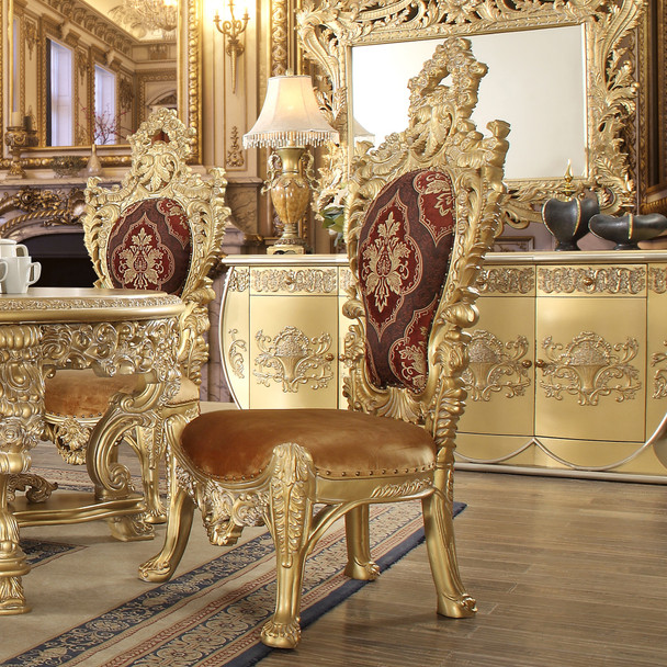 HD-8086 Bright Gold Traditional Upholstered Dining Chair