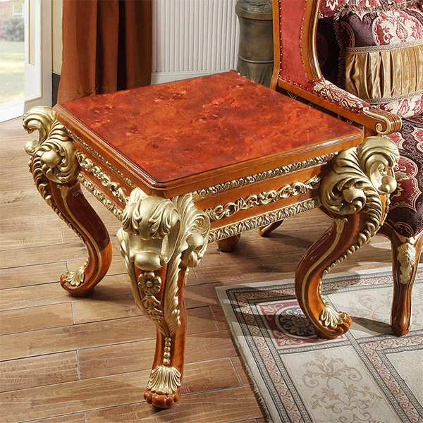 HD-8024 Cedar Red With Gold Highlight Traditional End Table