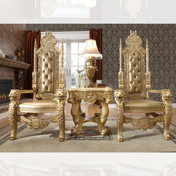 HD-1801 Bright Gold Traditional Upholstered Accent Chair