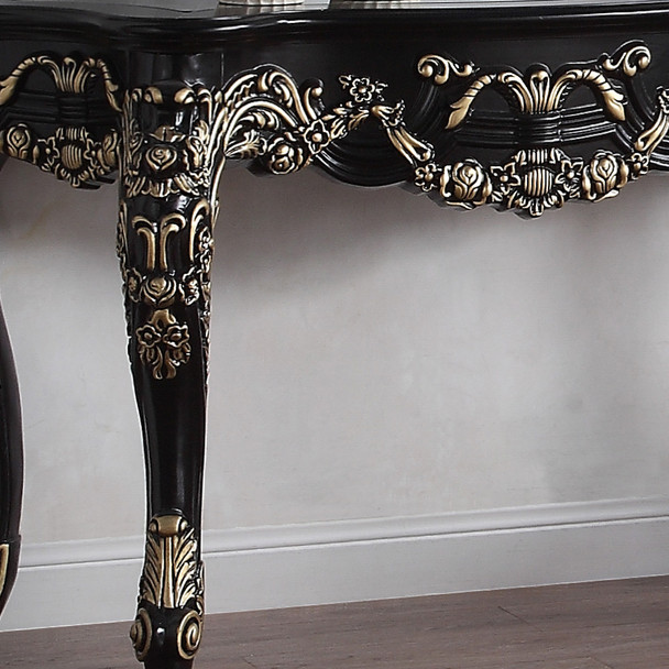 HD-998C Cherry With Gold Highlights Traditional Console Table