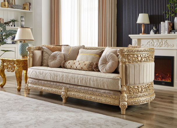 HD-9023 Beige Traditional Upholstered Loveseat