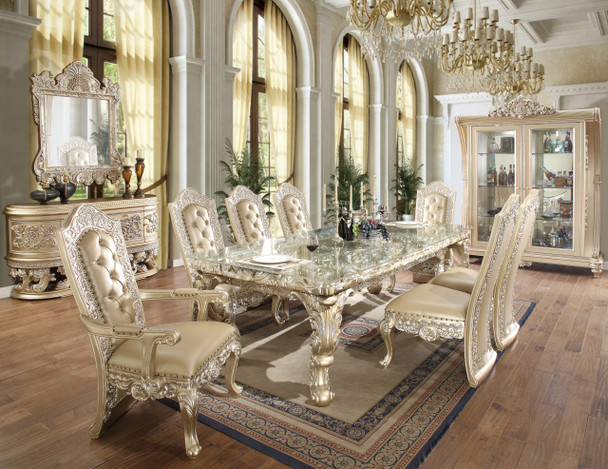 HD-8022 Champagne 7-Piece Traditional Dining Set