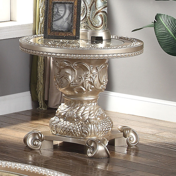 HD-328C Cherry With Gold Highlights Traditional End Table