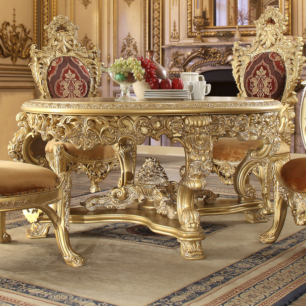 HD-9022 Pearl/Gold Rectangular Modern Dining Table