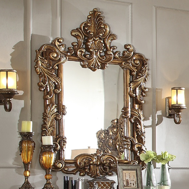 HD-8018 Antique Gold And Perfect Brown Victorian Decorative Wall Mirror