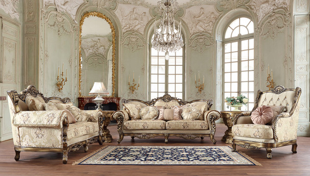 HD-506 Bronze 3-Piece Traditional Sofa Set