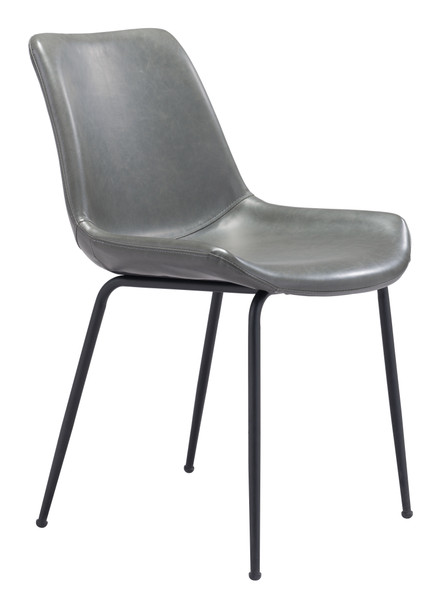 Byron Gray (Set of 2) Steel and Polyurethane Dining Chair