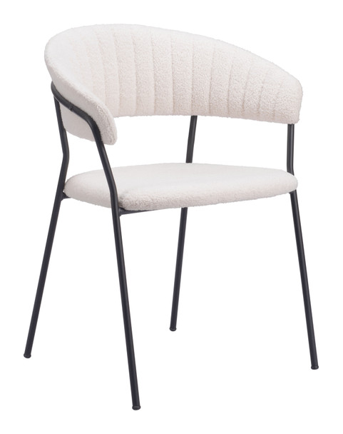 Josephine Cream (Set of 2) Steel and Polyester Dining Chair
