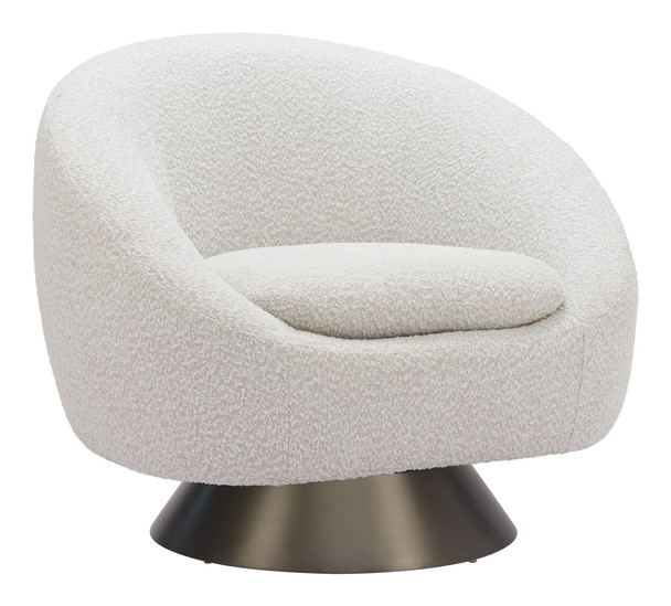 Modan Misty Gray Steel and Polyester Swivel Chair