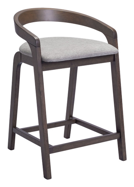 Troy Dove Gray & Espresso (Set of 2) Rubberwood Counter Stool
