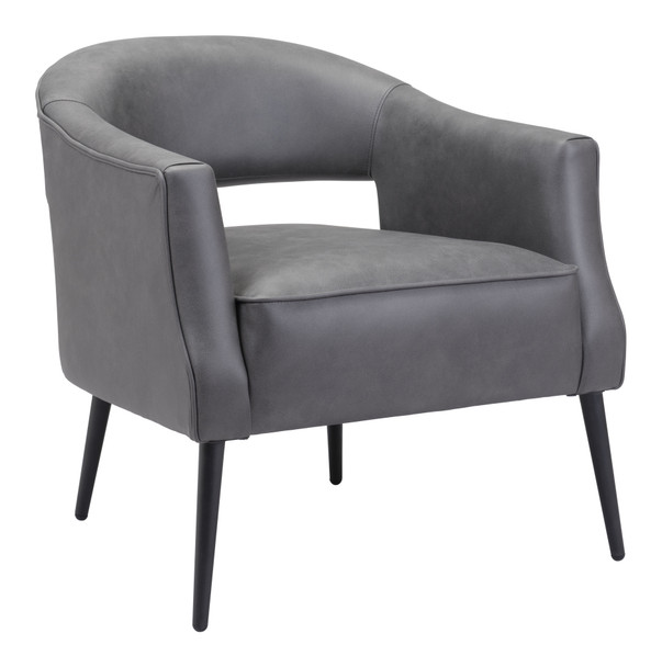 Berkeley Vintage Gray Steel and Polyester Accent Chair