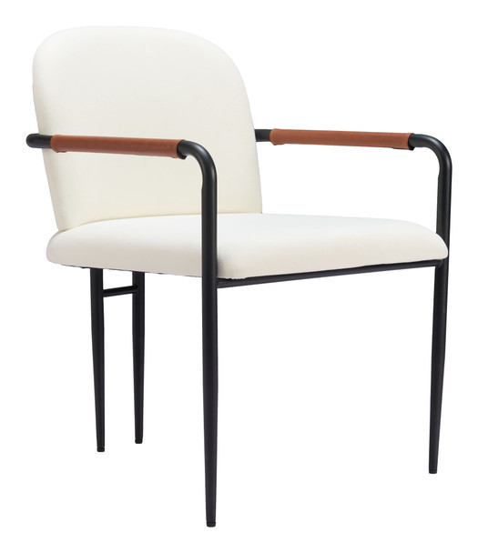 Sibu Cream Steel and Polyester Dining Chair