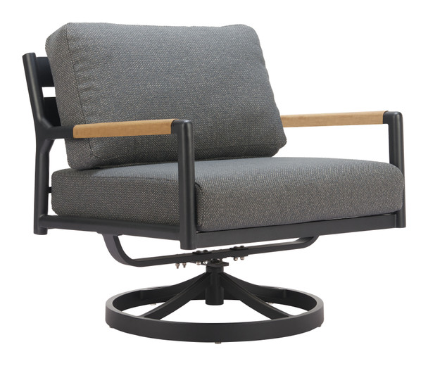 Koleso Gray Aluminum and Polyester Swivel Chair for Outdoor Use