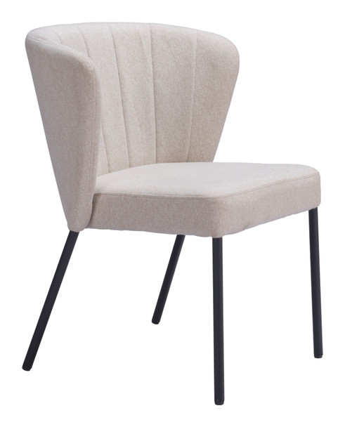 Aimee Beige (Set of 2) Steel and Polyester Stackable Dining Chair