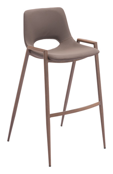 Desi Brown & Walnut (Set of 2) Steel and Polyurethane Barstool