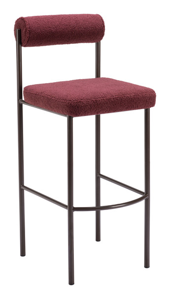 Livorno Red & Bronze (Set of 2) Steel and Polyester Barstool