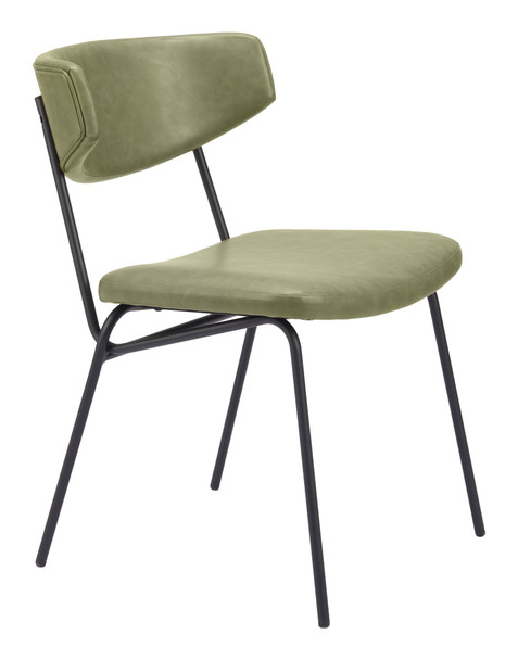 Charon Green (Set of 2) Steel and Polyurethane Dining Chair