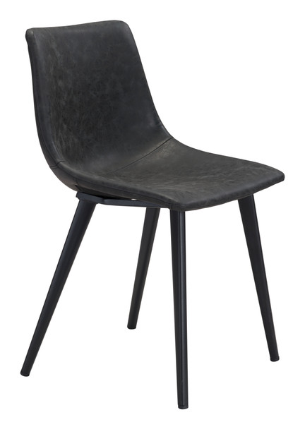 Daniel Vintage Black (Set of 2) Steel and Polyurethane Dining Chair