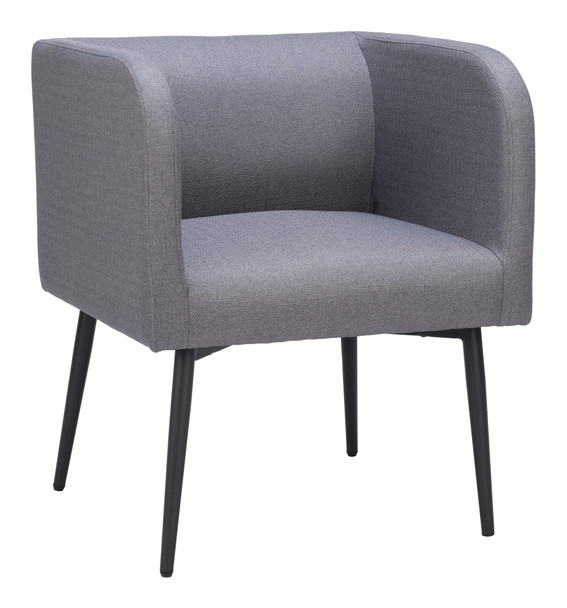 Horbat Gray Steel and Polyester Dining Chair