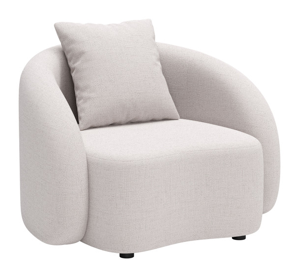 Sunny Beige Aluminum and Olefin Accent Chair for Outdoor Use