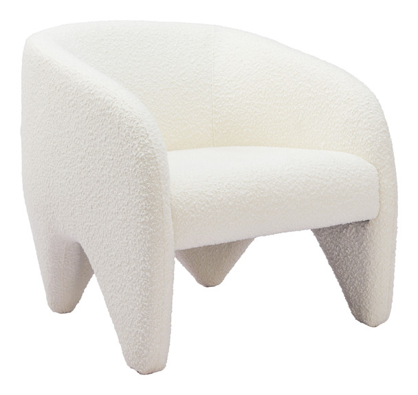 Lopta White Polyester Accent Chair