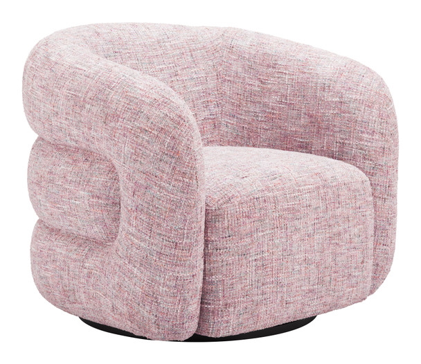 Refine Pink Tweed Steel and Polyester Swivel Chair