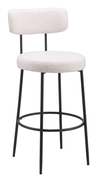 Blanca Ivory (Set of 2) Steel and Polyester Barstool