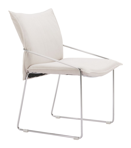 Pola White (Set of 2) Steel and Polyester Dining Chair