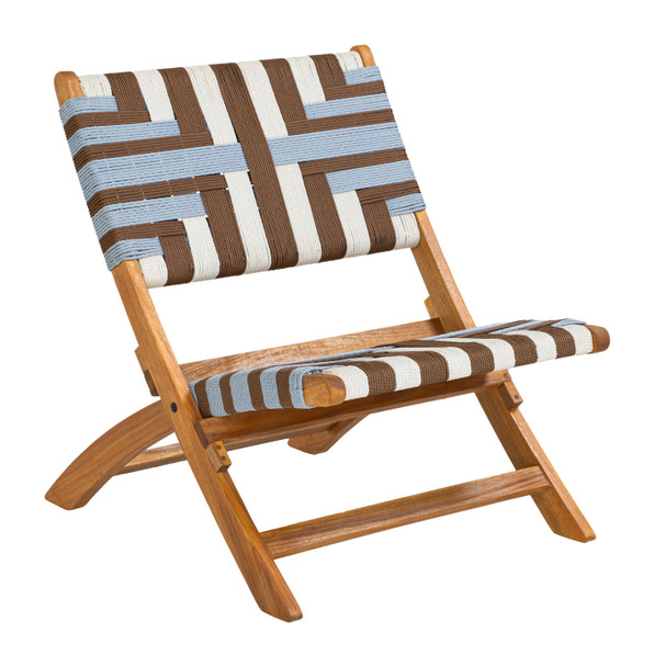 Sunshine Multicolor Acacia Wood Lounge Chair for Outdoor Use