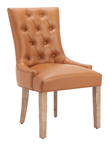 Nuby Brown Poplar Wood and Polyurethane Dining Chair